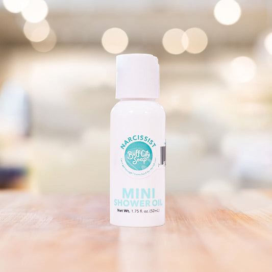Narcissist Mini Shower Oil in white container