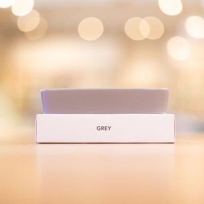 Grey Porcelain and Bamboo Soap Dish by Buff City Soap Supply, LLC